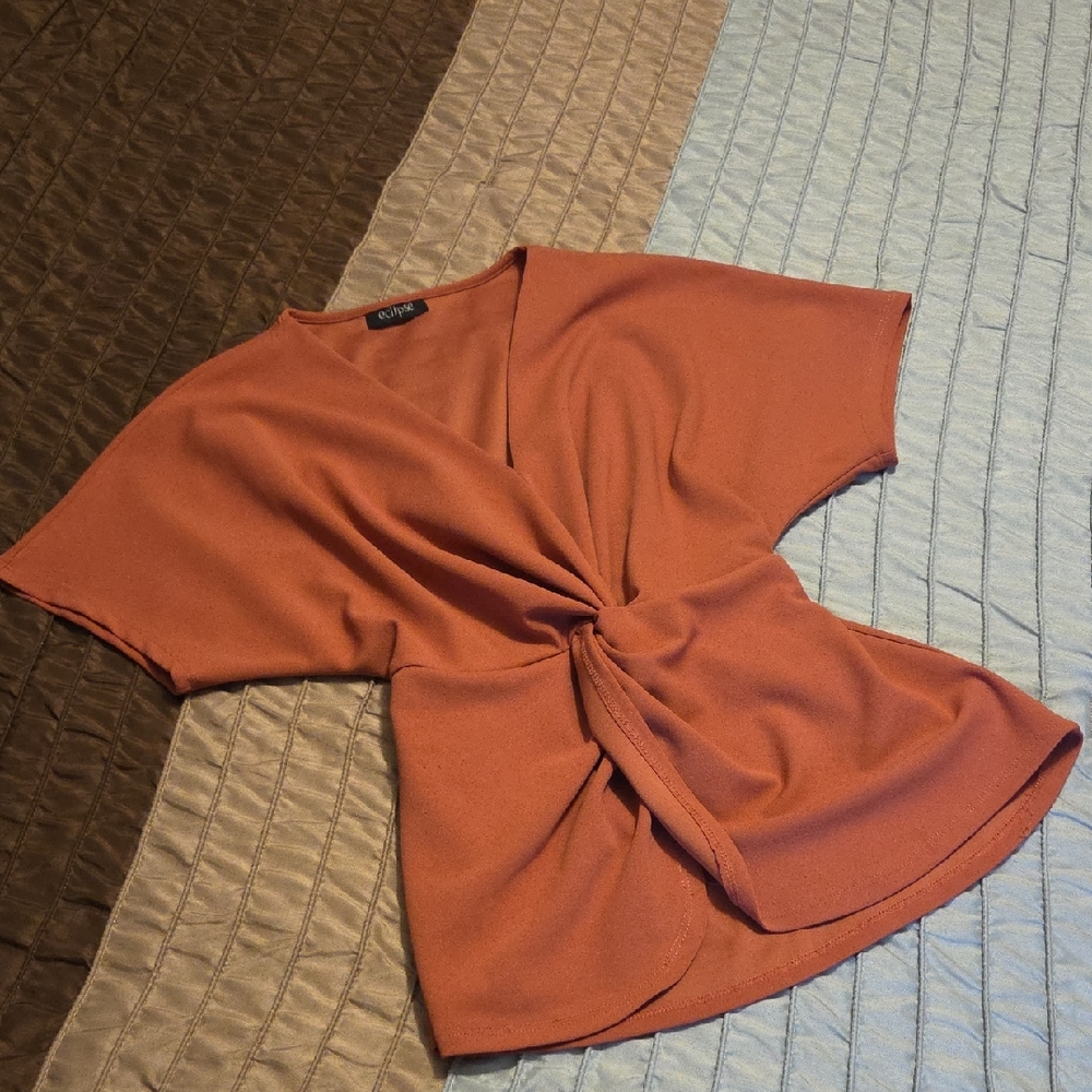Dusty Rose Cinched Twist Blouse